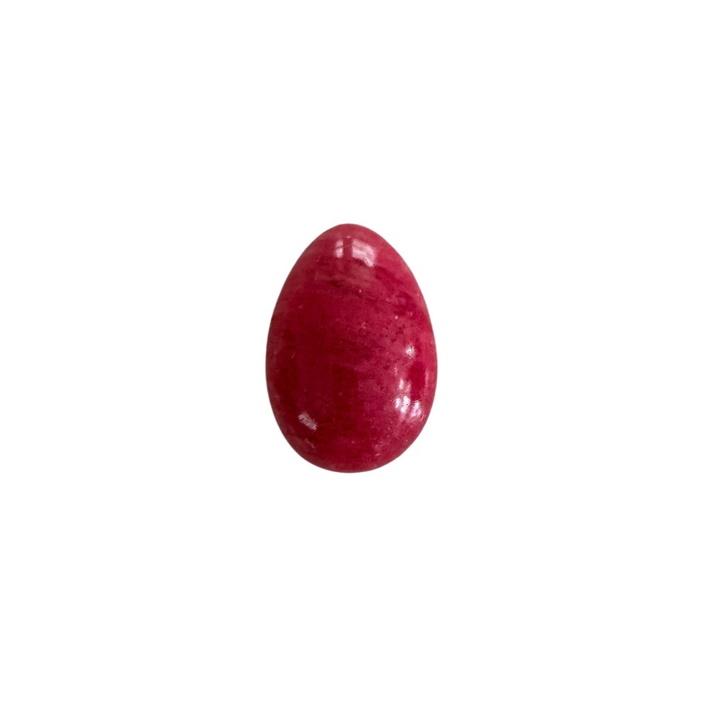 Vintage Pink Marble Stone Egg Decorative Paperweight Polished Magenta Quartz 2.5